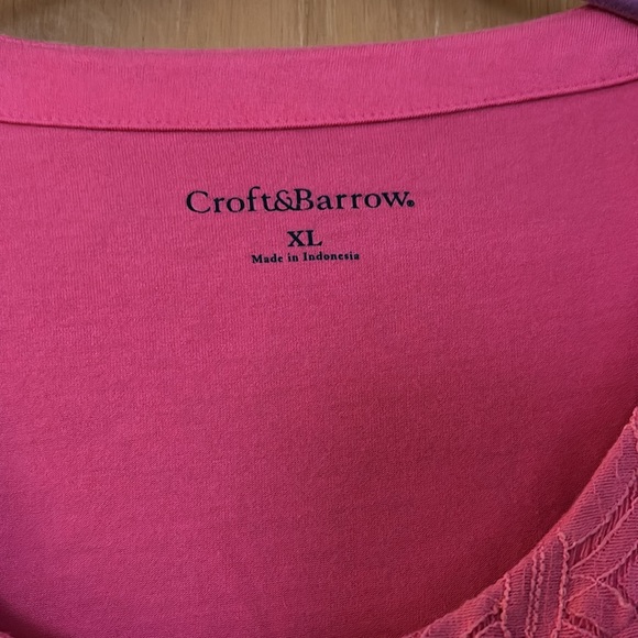 Croft & Barrow shirt pink layered top - Picture 2 of 4